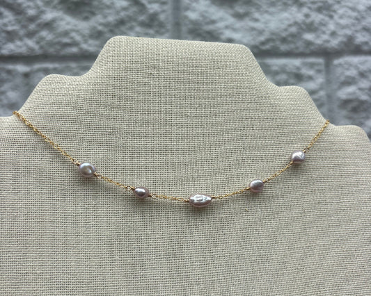 5 Pearl Edison Keshi Choker