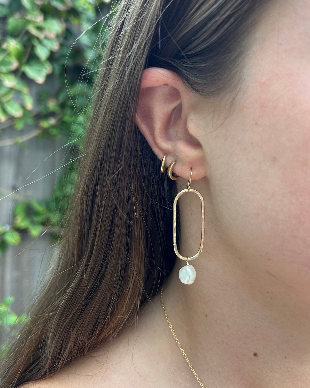 White Elongated Hoops