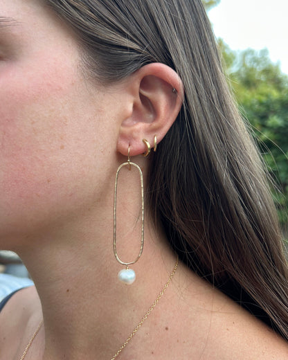 White Elongated Hoops