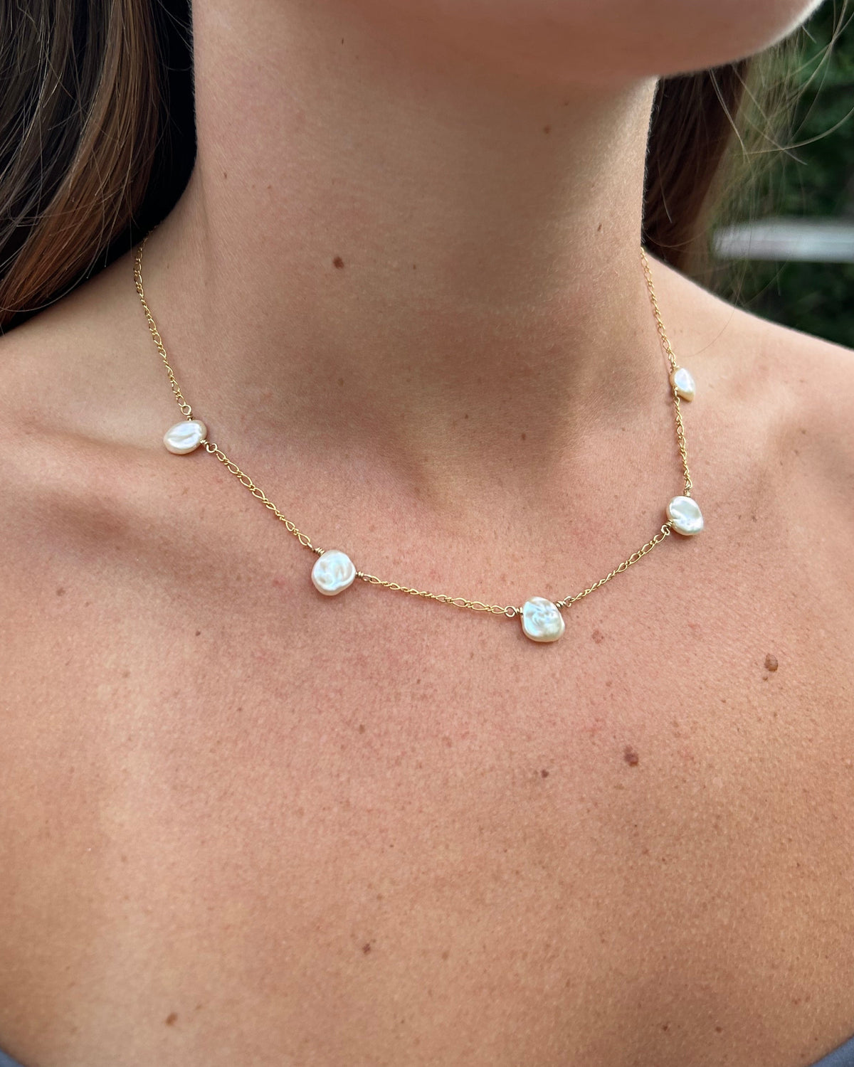 Keshi Droplet Necklace
