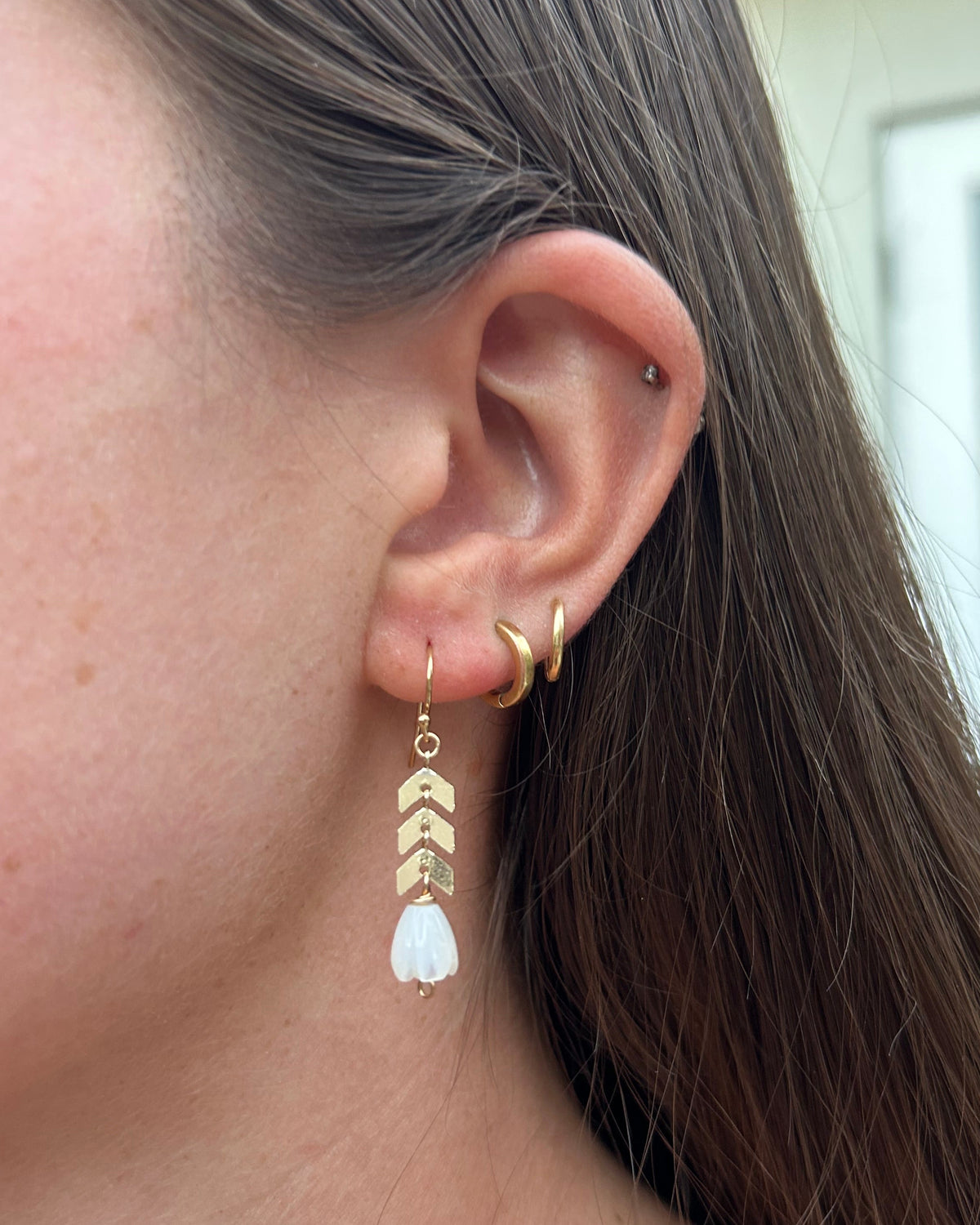 Chevron pikake earrings