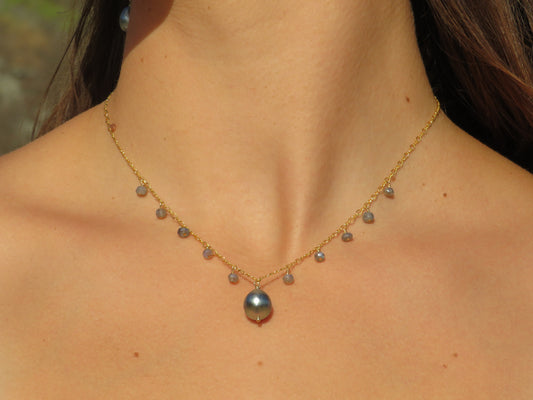 Tahitian and Labradorite Necklace