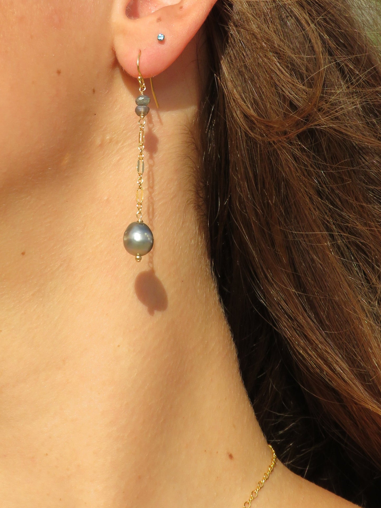 Tahitian and Labradorite Drops